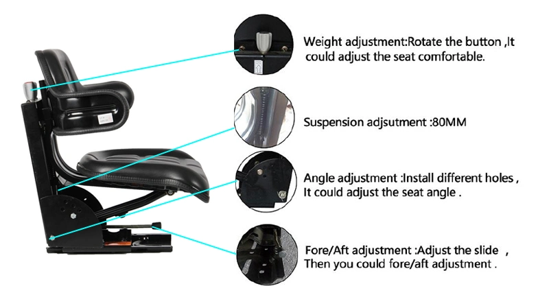 Agricultural Machinery PVC Mechanical Suspension Harvester Tractor Seat